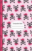 Pirate Girl Skulls and Bones Composition Notebook Dot Grid Paper: 130 Dotted Pages 7.44 X 9.69, Dotted Grid Journal, School Teachers, Students