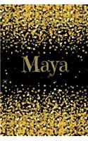 Maya: Personalized Gold Black Journal