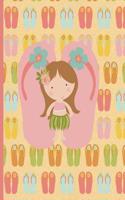 Multipurpose Wide Ruled Paper Notebook - Composition - Journal - Diary: Little Girl Aloha Luau Dancing Flip Flops Thongs Notebook - 8.5 x 11 - 150 pages (75 sheets) Wide Ruled Lined Paper. Glossy Cover.