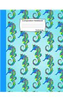 Seahorse Composition Notebook: Lovely Animal Wide Ruled Journal for Girls, Boys and Teens, for Students and Teachers, for School and Work, Journaling and Writing
