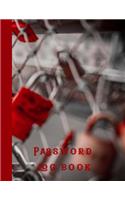 Password Log book: Large 8 x 11.5" Red locks organiser for all your usernames, login details, website addresses, passwords
