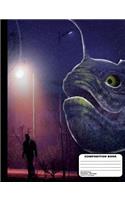 Purple Sea Monster on Land Composition Notebook Dot Grid Paper - 200 Pages / 100 Sheets, 9-3/4