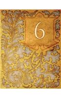 Monogram "6" Sketchbook: Blank Art Pad Notebook Journal(32 Monogram Nouveauone 150 Sketch)