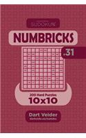 Sudoku Numbricks - 200 Hard Puzzles 10x10 (Volume 31)