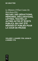 L'Année 1756 Jusqu'à l'Année 1778