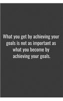 What you get by achieving your goals is not as important as what you become by achieving your goals.