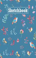 Sketchbook: 8.5 x 11 Notebook for Creative Drawing and Sketching Activities with Watercolor Birds Themed Cover Design
