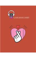 Blank Music Sheet: Saranghae Korean Finger Heart Kpop K Drama Love Blank Music Sheet NoteBook Composition Sheets Kpop for Girls Teens Kids Journal College Marble Size 