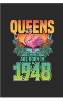 Queens Are Born In 1948: Dotted Bullet Grid Notebook - Journal for Birthday Gift Idea