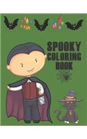 Spooky Coloring Book: Cute Halloween Book for Kids, 3-5 yr olds