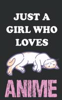 Anime Notebook: Cool Anime Girl Notebook or journal for Manga Kawaii Senpai Fans (6 x9 inches) cream paper with 120 pages