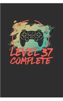 Level 37 Complete: Blank lined journal 100 page 6 x 9 gaming Vintage 37th Wedding Anniversary notebook to jot down ideas and notes