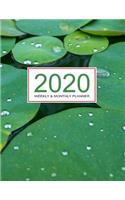 2020 Planner Weekly & Monthly 8.5x11 Inch: Lotus Leaves Nature One Year Weekly and Monthly Planner + Calendar Views