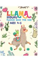 LLAMA Soduku Puzzles Book For Kids Ages 4-8: 220 Soduku Puzzles Book For Llama Lovers - Easy to Hard