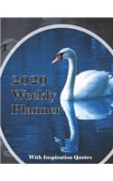 2020 Weekly Planner With Inspirational Quotes: White Swan Dated Planner and Note Pages