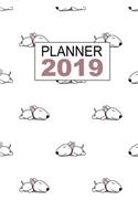 Planner 2019: Bull Terrier Pattern 12 Month Weekly Planner, Calendar, Organizer, Notes & Goals (Small Size Planner 6x9 inches 135 pages)