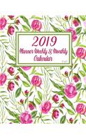 2019 Planner Weekly & Monthly Calendar 8 X 10: With Inspirational Quotes - A Year - 365 Daily - 52 Week Journal Planner Calendar Schedule Organizer Appointment Notebook with Watercolor Bright Peo