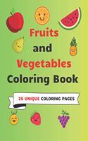 Fruits and Vegetables Coloring Book 25 Unique Coloring Pages