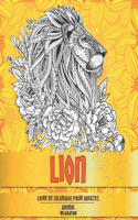 Livre de coloriage pour adultes - Relaxation - Animal - Lion