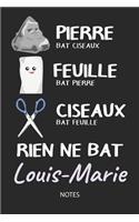 Rien ne bat Louis-Marie - Notes: Noms Personnalisé Carnet de notes / Journal pour les filles et les femmes. Kawaii Pierre Feuille Ciseaux jeu de mots. Fournitures scolaires, premier