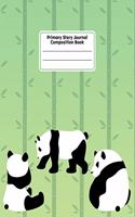 Primary Story Journal Composition Book: Panda and Bamboo Composition Book for Preschool and Kindergarten Students - Blank Top Half of Page for Drawing - Lined Bottom Half for Writing - Dot