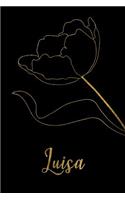 Luisa: Personalized Writing Journal for Women - Elegant Black and Gold