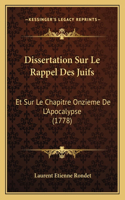 Dissertation Sur Le Rappel Des Juifs