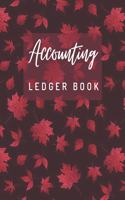 Accounting Ledger Book: General Business Ledger Checking Account Transaction Register Cash Book For Bookkeeping - 6 Column Payment Record And Tracker Log Book - Red Glitter