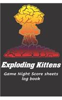 Exploding Kittens Game Night Score sheets log book