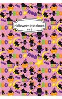 Halloween Notebook: Vampire Cat Clip Art Images on 6 x 9 Blank Lined Softcover Journal for Notes, Halloween Gift Design Cover Note Book