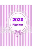 2020 Planner: Weekly Monthly Calendar Organiser (with Pink Striped cover)