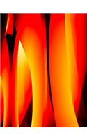 Abstract Flames Notebook: Wide Ruled 100 Sheets/200 Pages 7.44x9.69