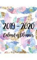Two Year 2019-2020 Calendar Planner: Two Year - Daily Weekly Monthly Calendar Planner 24 Months January 2019 - December 2020 Feather Design