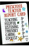 Preschool Teacher Report Card