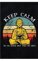 Keep Calm Do No Harm But Take No Shit: 6x9 Inch Travel Size 120 Lined Pages Journal Notebook Diary