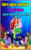Libro para colorear de sirenas para niños de 4 a 8 años