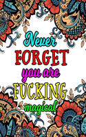 Never Forget You Are Fucking Magical: A Motivating Swear Word Coloring Book For Stress Relief and Relaxation