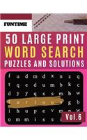 50 Large Print Word Search Puzzles and Solutions