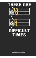 Songwriting Notebook: Blank Log Book For Piano Player Or Student: Classical Music Pun Journal These Are Difficult Times Gift