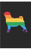 Pug Notebook - Gay Pride Flag Pug LGBT Pride Month LGBT Ally - Pug Journal