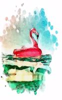 Notebook Flamingo Abstract Painting