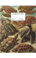 Composition Book College-Ruled Vintage Turtles Scientific Illustrations