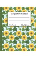 Composition Notebook Wide Ruled 7.5 X 9.25 inch