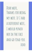 Dear Wife, Thanks For Being My Wife