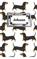 Johann: Liniertes Dachs Notizbuch oder Hund Notizheft liniert - Hunde Journal für Männer und Frauen mit Linien