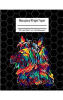 Hexagonal Graph Paper: Organic Chemistry & Biochemistry Notebook, Vibrant Scottish Terrier Dog Cover, 160 Pages (8.5 x 11 inch, 1/4 inch hexagons)