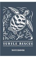 Turtle Rescue Notebook. Blank Lined Journal for Writing and Note Taking.