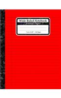 Wide Ruled Notebook Journal Paper: Lined Journal Composition Paper. Multipurpose Wide Lined Notebook For All Ages. Red Wide Ruled Book Cover.