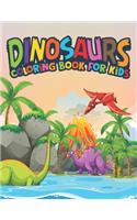 Dinosaurs Coloring Book For Kids: Fantastic Dinosaur Coloring Kids Book with 50 Diplodocus, Tyrannosaurus, Apatosaurus, Mosasaur, Protoceratops, Brachiosaurus, Triceratops and More! 