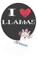 I Heart Llamas: A Cute Llama Lovers Journal / Notebook / Diary Perfect for Birthday Present or Christmas Gift Great for kids, Teens or Students(6x9 - 110 Blank Line